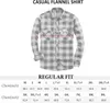 Men's Button-up Regular Long-sleeved Plaid Flannel Casual Shirt