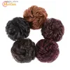 Pelucas sintéticas meifan cabello rizado chignon resistente al calor las bandas de cabello elástico sintético cabello para novias/scrunchies de fiesta donut chignon y240401