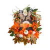 Decorative Flowers Harvest Fall Wreath Pumpkin Hanger Thanksgiving Front Door