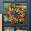 Decorative Flowers Artificial Spring Wreath Peony For Front Door Pink Floral