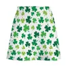 Falda con temática de trébol irlandés para mujer, minifaldas lindas para el día de San Patricio, estilo callejero, cintura alta, gráfico, informal, de gran tamaño, Aline 240401