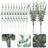 Ensemble de fleurs décoratives, 1 ensemble de tiges d'eucalyptus simulées, accessoires de Festival de feuilles, faux décor de verdure