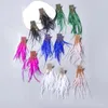 Dangle Earrings Bohemian Exaggerate Big Feather Blue Vintage Long Tassel For Women Ethnic Style Statement Jewelry 2024 Trend