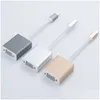 Computer Cables Connectors Usb3.1 Type-C To Vga Adapter Usb-C Male Female Video Transfer Converter 1080P For Book Drop Delivery Comput Ot1Pa
