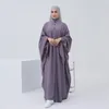 Ubranie etniczne Turcja duża huśtawka Solidna szata muzułmańska abaya sukienka kobiety Bliski Wschód Moda Eid Ramadan sukienki Dubai Abayas