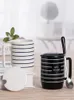 Kupalar çizgili seramik fincan kupa yaratıcı kahve reklamı