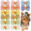 Hundkläder 10st Handmake Hairpin Puppy Sweet Bow Hair Clips Pet Cat Hairn Pins Decoration Grooming Accessoires Supplies