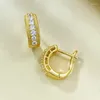 Stud Earrings SpringLady 18K Gold Plated 925 Sterling Silver Lab Sapphire Gemstone Hoop For Women Vintage Fine Jewelry