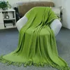 Blankets Nordic Sofa Blanket Cover Fringe Knitted Bedspread Striped Homestay El Bed End Towel Office Nap Soft Shawl Airplane