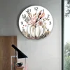 Horloges murales Thanksgiving citrouille feuilles horloge grande cuisine moderne salle à manger ronde chambre silencieuse montre suspendue