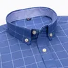 Casual Pure Cotton Oxford Mens Shirts Långärmad vanlig Soild Regular Fit Fashion Button Man Dress Shirts 240320