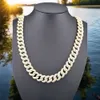 Customized Jewelry 16mm Gold Plated Monaco Chain Vvs Moissanite Chain Diamond Necklace Men Jewelry Custom Cuban Link Chain