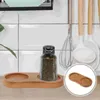 Ensembles de vaisselle Sauce Bouteille Base Salt et porte-poivre Plateau pour gril accessoires de cuisine en bois Décoration décorations de stockage COMPTENDRE