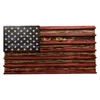 Dekorativa plattor American Flag Coin Holder Wall Display 7 Rows Woodhyllor för Hang Decoration Rack