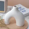 Vases 2Pcs Ceramic Vase Unique Irregular Shape Flower Modern Plant Container For Home Table Centerpiece Decoration