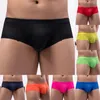 Cuecas homens sexy boxers meio quadril envoltório bikini briefs mini cintura baixa roupa interior u bolsa calcinha casual nadar shorts troncos sólidos calças finas