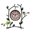 Horloges de table Creative Simple Horloge Oiseaux Ornements Numérique Muet Métal Style Européen Orologio Tavolo Décor À La Maison