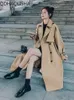 Coupe-vent pour femmes automne hiver moyen Long mode coréenne femmes Trench manteaux lâche sur le genou Style britannique vêtements 240309