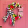 Flores decorativas grinalda de Páscoa de plástico grande porta pendente de ornamento de dacron