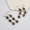 BOROSA Natural Golden Labradorite Faceted Waterdrop Dangle Earrings Unique Modernism Teengirl Earring Anniversaries Jewelry Gift 240401