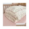 Conjuntos de cama 3 pcs / conjunto vintage floral musselina algodão bebê crianças berço roupa de cama edredom fronha sem enchimento 240322 drop d otifh
