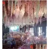 Wedding Decorations 24 Colors 34Cm Elegant Artificial Flower Party Wisteria Flowers Vine Home Garden Wall Hanging Diy Rattan Centerp Dhthn