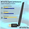 Usb-концентраторы Bluetooth-совместимый адаптер 5.4 Драйвер беспроводного ключа 150M для ПК Мышь Клавиатура Прямая доставка Компьютеры Сетевые вычисления Otexh