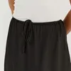 Rokken Elegante lange rok Zijdeachtig satijn Hoge taille Maxi voor dames Trekkoord Elastisch Enkellengte A-lijn Zacht