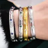 Brangles Godki Big Fashion Luxury Bold Bangle Bangle For Women Wedding Party Multi cubic Zirconia Crystal CZ Dubai Gold Color Bracelet 2020