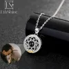 Colliers EthShine 2 pièces collier de Couple magnétique pour femmes hommes pendentif de Projection de coeur 100 langues je t'aime soleil lune colliers cadeau