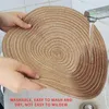 Table Mats 4pcs/set Household Placemat Imitation Cotton Yarn Dining Mat Round Heat Resistant Pad 36CM Decoration For Home Party