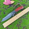 New A6708 High Quality Flipper Folding Knife Damascus Steel Tanto Blade Rosewood Handle Ball Bearing Outdoor Camping Hiking EDC Folder Knives