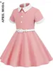 Party Dresses 2024 Little Girl Vintage Dress Patchwork Solid Summer Robe Pin Up Retro 50s 60s Rockabilly Pinup sundress Vestidos