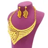 WDZUIAI – ensemble de boucles d'oreilles et collier, couleur or 24K, bijoux de luxe, breloque de mariage africain/éthiopien pour femmes, boucles d'oreilles de fête Gi