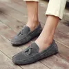 Casual Shoes Quality Suede Leather Men's Luxury Designer Brand Non-Slip Formal Flats Loafers Footwear Mens Slip-On Driving