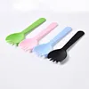 Disposable Flatware 100Pcs Plastic Spoons Forks For Cake Ice Cream Fruit Dessert Soup Coffee Tableware Party Baking Shop Supplies