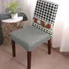 Chaise Couvre Noël Poinsettia Baies Couverture Stretch Élastique Salle À Manger Housse Spandex Cas Pour Bureau