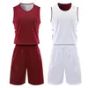 Uniforme da basket personalizzata Donna Uomo Set 2 pezzi Pantaloncini Gilet Maglie double face 240325