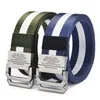 Ceintures Ceinture en toile unisexe décontractée de haute qualité pour hommes avec double boucle en métal boucle ceinture tactique en denim pour jeunes étudiants Q240401