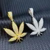 Venda quente VVS Moissanite Jóias Hip Hop Iced Out Maple Leaf Colar Personalizado Pingente