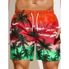 Beach Pants Summer Beach Surfing Pants Printed Smoke Pattern Trendy Mens Shorts