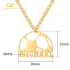 Colliers Collier de nom de football personnalisé pour hommes Gold en acier inoxydable en or chaîne de plaques signalétiques avec lettre de Noël Jewelry Men Gift