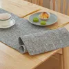 Thick Linen Solid Color Light Luxury Boxer Table Runner Home Decor Office Conference Dining Tables Decoration Accessories 240325