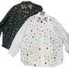 Weibliche Regenbogenfarbe Diamanten Hemden Strass Perlen weiße Bluse Frühling Herbst Einreiher Vintage OL Cardigan Tops Blusas 240321