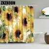 Shower Curtains Modern Decorative Plant Leaf Flower Bathroom Curtain Frabic Waterproof Polyester Bath