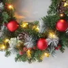 Decorative Flowers Christmas Wreath LED Porch Decor And Gift For Fireplace Bookshelf Backyard