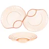 Tasses soucoupes 4 pièces plat de rangement en plastique assiette à cupcakes plateau à bonbons assiettes plateaux de service de nourriture fruits secs salade de luxe légère réutilisable