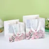 Confezione regalo Scatole per fiori portatili Sacchetti di carta Kraft Borsa con stampa tulipano Fiorista Scatola per confezioni di bouquet Festa di nozze San Valentino Rosa