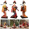 Décorations de jardin Geisha japonaise 9 pouces ornement poupée orientale traditionnelle figurines miniatures pour chambre à coucher salon bureau à domicile bureau
