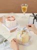 Gift Wrap 10Pcs 4inch Cake Packaging Box Portable Pastry Mousse Pudding Desserts Cheese Slice With PVC Clear Lid Party Supplies